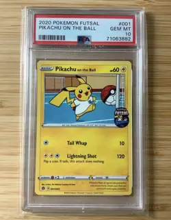 PSA 10 Gem Mint Pokemon Pikachu on the Ball 001/005 Pokemon Futsal Promo 2020 - Image 1