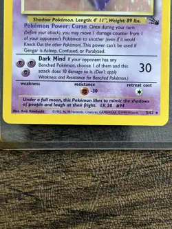 Gengar 1999 Holo Foil Pokemon TCG 5/62 EXCELLENT CONDITION - See Pics - Image 3