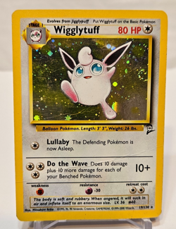 Wigglytuff 19/130 Holo Rare Base Set 2 SWIRL Pokemon 1249 - Image 1