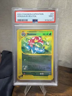 2002 POKEMON EXPEDITION #67 VENUSAUR-REVERSE FOIL PSA 9 - Image 2
