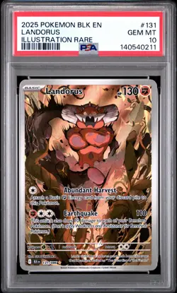 2025 POKEMON BLK EN-BLACK BOLT ILLUSTRATION RARE #131 LANDORUS PSA 10 - Image 1