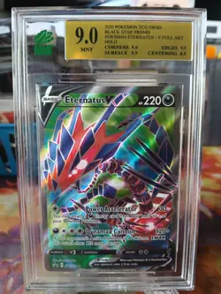 Eternatus V SWSH044 Black Star Promo Pokemon Full Art MNT 9.0 Mint - Image 1