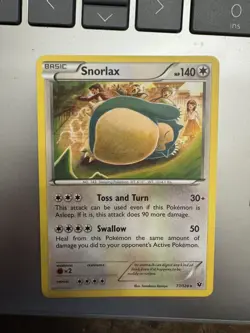 Pokemon TCG Fates Collide Snorlax Regular Rare #77/124 MP - Image 1