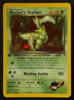 1st Edition Rocket's Scyther - Gym Heroes Holo - #13/132 - Vintage Pokemon Card - Image 1