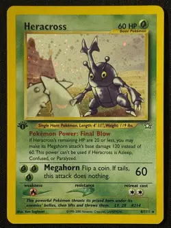 1st Edition Heracross - Neo Genesis - Holo - #6/111 - Vintage Pokemon Card WOTC - Image 1