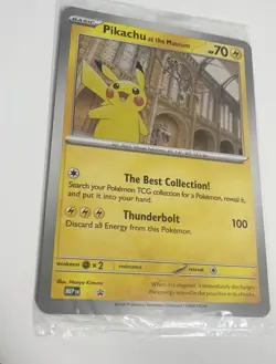 Pikachu At The Museum, Pokemon X Natural History Museum Jumbo Promo Pokemon Card - Image 1