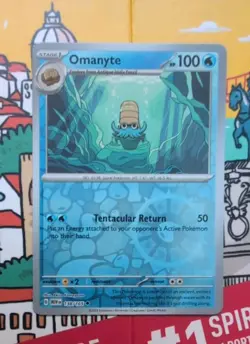 Omanyte 138/165 Scarlet & Violet 151 Reverse Holo Pokemon Card - Image 1