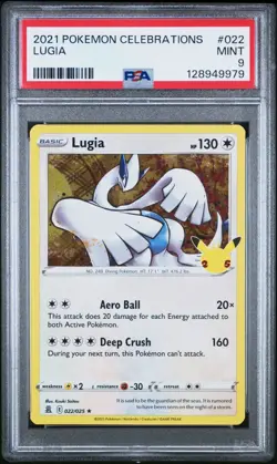 2023 Pokemon Celebrations 022/025 Lugia Holo PSA 8 NM Rare Card Fresh Tcg Wow - Image 1