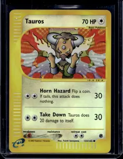 Pokemon Tauros 133/165 Reverse Holo Expedition Base Set Card - Image 1