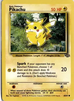 Pokemon TCG Pikachu Jungle 60/64 Regular Trading Card TCG - Image 3