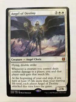 MTG Angel of Destiny Zendikar Rising Mythic Card 002/280, Regular Card - Image 1