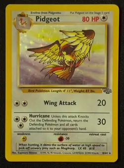 Unlimited Pidgeot - Jungle - Holo - #8/64 - Vintage Pokemon Card 1999 WOTC - Image 1