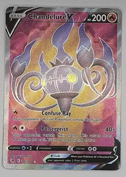 Chandelure V 247/264 SWSH Fusion Strike Pokemon TCG NM Full Art Trading card - Image 3