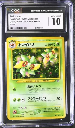 CGC 10 GEM MINT Bellossom Japanese Neo Genesis 182 Holo Pokemon Card - Image 1