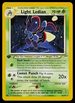 Pokemon Card - Light Ledian Neo Destiny 24/105 Rare 1st Edition - Image 1