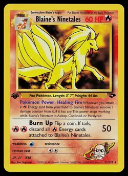 Pokemon Card - Blaine's Ninetales Gym Challenge 21/132 Rare 1st Edition - Image 1
