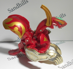 Bakugan Flare Dragaon Red Pyrus BakuTech 600G & matching card - Image 4