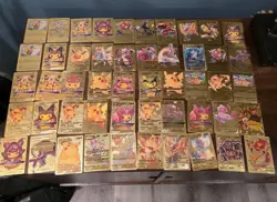 Lot Of 135 Pokemon Gold Foil Cards GX VMAX Pikachu Charizard Etc. - Image 2