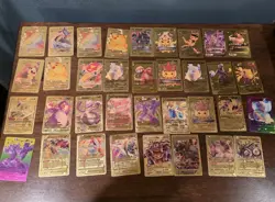 Lot Of 135 Pokemon Gold Foil Cards GX VMAX Pikachu Charizard Etc. - Image 3