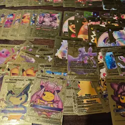 Lot Of 135 Pokemon Gold Foil Cards GX VMAX Pikachu Charizard Etc. - Image 5