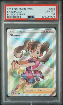 Shauna Full Art Holo Fusion Strike Sword & Shield PSA 10 Pokemon card #263 - Image 1