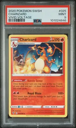 Charizard Full Art Vivid Voltage Sword & Shield PSA 9 Pokemon card #25 - Image 1