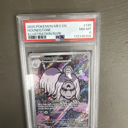 2025 POKEMON MEG EN-MEGA EVOLUTION ILLUSTRATION RARE #145 HOUNDSTONE PSA 8 - Image 5