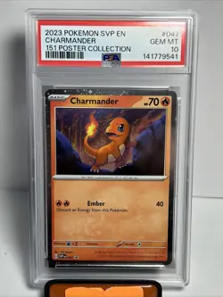 Charmander Promo #047 151 Poster Collection SVP EN Pokemon PSA 10 W/ TAIL SWIRL - Image 1