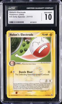 2005 POKEMON EX DELTA SPECIES #21/113 HOLON'S ELECTRODE CGC 10 GEM MINT - Image 1