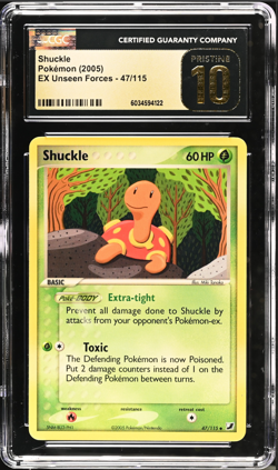 Pokemon Shuckle 47/115 2005 Unseen Forces CGC Pristine 10 (Low POP - 46) - Image 1