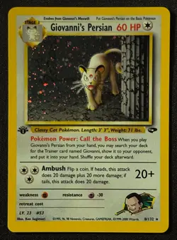 1st Edition Giovanni's Persian - Gym Challenge Holo - #8/132 - Vintage Pokemon - Image 1