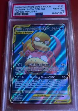 2019 POKEMON SUN & MOON UNIFIED MINDS 217 FULL ART/SLOWPOKE & PSYDUCK GX - Image 1
