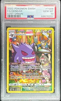 2022 POKEMON SWORD & SHIELD LOST ORIGIN #TG06 FULL ART/GENGAR PSA 10 - Image 1
