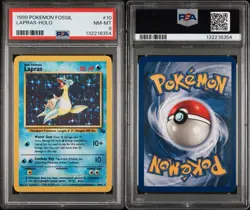 1999 POKEMON FOSSIL #10 LAPRAS-HOLO PSA 8 - Image 3