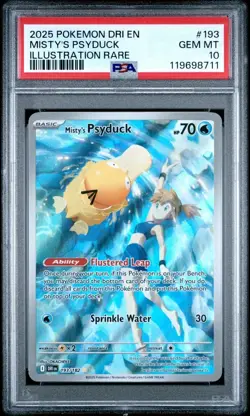 2025 POKEMON DRI EN-DESTINED RIVALS ILLUSTRATION RARE MISTY'S PSYDUCK PSA 10 - Image 1