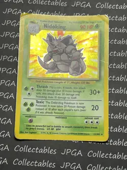 Nidoking Base set Pokemon 11/102 TCG WOTC - Image 1
