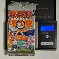 1996 Pokemon 16.33 Grams Japanese Base Set Sealed Foil Pack - 291 Yen - Image 3