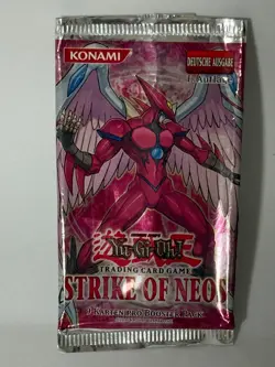 Yu-Gi-Oh! Strike Of Neos Booster Pack Wrapper Deutsch GEOFFNET! LEER! EMPTY! - Image 1