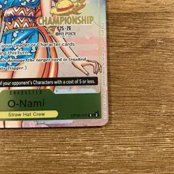 One Piece O-Nami Nami OP06-101 Championship CS 25-26 Stamp Promo - Image 2