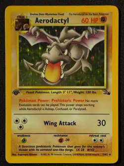 1st Edition Aerodactyl - Fossil - Holo - #1/62 - Vintage Pokemon Card 1999 WOTC - Image 1