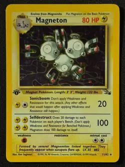 1st Edition Magneton - Fossil - Holo - #11/62 - Vintage Pokemon Card 1999 WOTC - Image 1