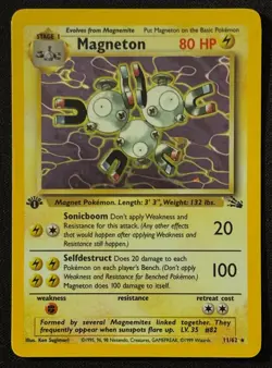 1st Edition Magneton - Fossil - Holo - #11/62 - Vintage Pokemon Card 1999 WOTC - Image 2