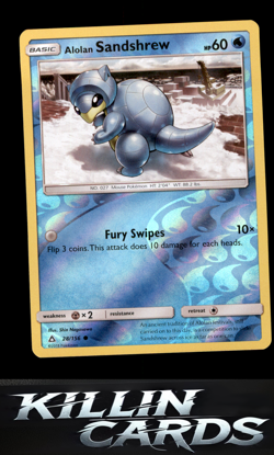 Reverse Holofoil Alolan Sandshrew 28/156 Pokemon Common SM - Ultra Prism Card NM - Image 1