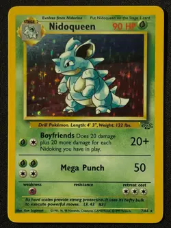 Unlimited Nidoqueen - Jungle - Holo - #7/64 - Vintage Pokemon Card 1999 WOTC - Image 2