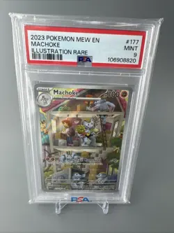 2023 POKEMON MEW EN-151 ILLUSTRATION RARE #177 MACHOKE PSA 9 - Image 1