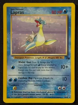 Unlimited Lapras - Fossil - Holo - #10/62 - Vintage Pokemon Card 1999 WOTC - Image 1