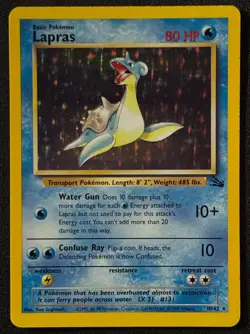 Unlimited Lapras - Fossil - Holo - #10/62 - Vintage Pokemon Card 1999 WOTC - Image 2