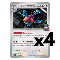 4x Team Rocket's Porygon-Z - 155/182 - SV10: Destined Rivals Pokemon Playset x4 - Image 1