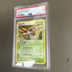 2005 POKEMON EX DEOXYS #2 BEAUTIFLY HOLO PSA 7 - Image 3