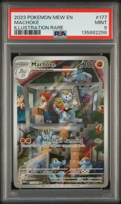 2023 POKEMON MEW EN-151 ILLUSTRATION RARE #177 MACHOKE PSA 9 - Image 1